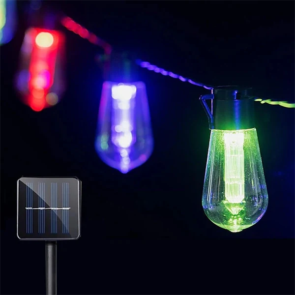 Solar String Lights Outdoor Waterproof – Retro Edison Bulb Fairy Lights, 10/20/30 LEDs (3M/5M/7M) for Garden, Patio, Café, Wedding, Party & Holiday Decor – IP65 Solar Powered
