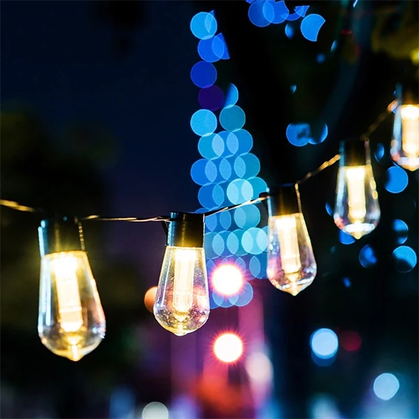Solar String Lights Outdoor Waterproof – Retro Edison Bulb Fairy Lights, 10/20/30 LEDs (3M/5M/7M) for Garden, Patio, Café, Wedding, Party & Holiday Decor – IP65 Solar Powered