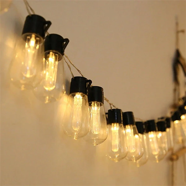 Solar String Lights Outdoor Waterproof – Retro Edison Bulb Fairy Lights, 10/20/30 LEDs (3M/5M/7M) for Garden, Patio, Café, Wedding, Party & Holiday Decor – IP65 Solar Powered