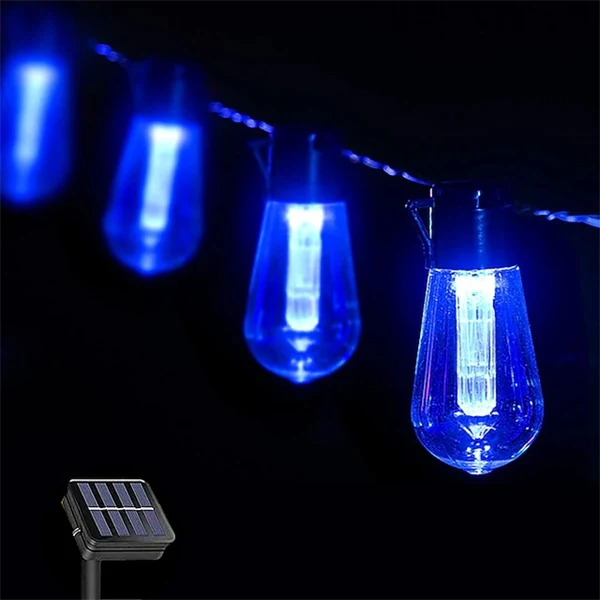 Solar String Lights Outdoor Waterproof – Retro Edison Bulb Fairy Lights, 10/20/30 LEDs (3M/5M/7M) for Garden, Patio, Café, Wedding, Party & Holiday Decor – IP65 Solar Powered