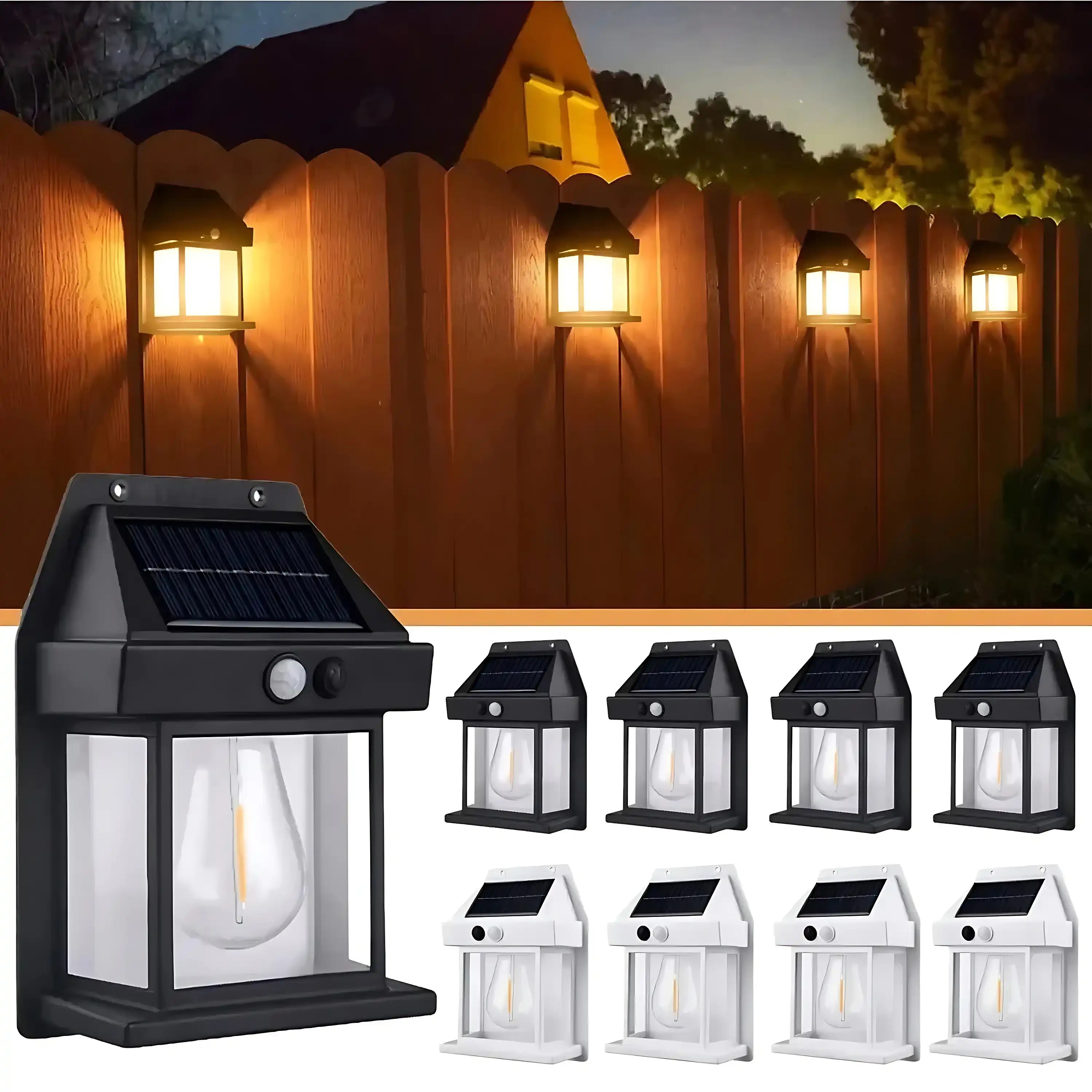 Solar Tungsten Bulb Light 360 Motion Sensor Bright LED Wall Light