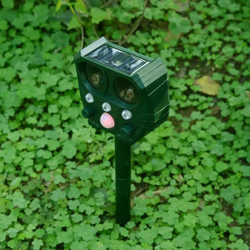 Solar Ultrasonic Animal & Pet Repeller Motion Sensor Repels Birds, Snakes, Raccoons, Skunks, Deer, Cats, Dogs, Rats