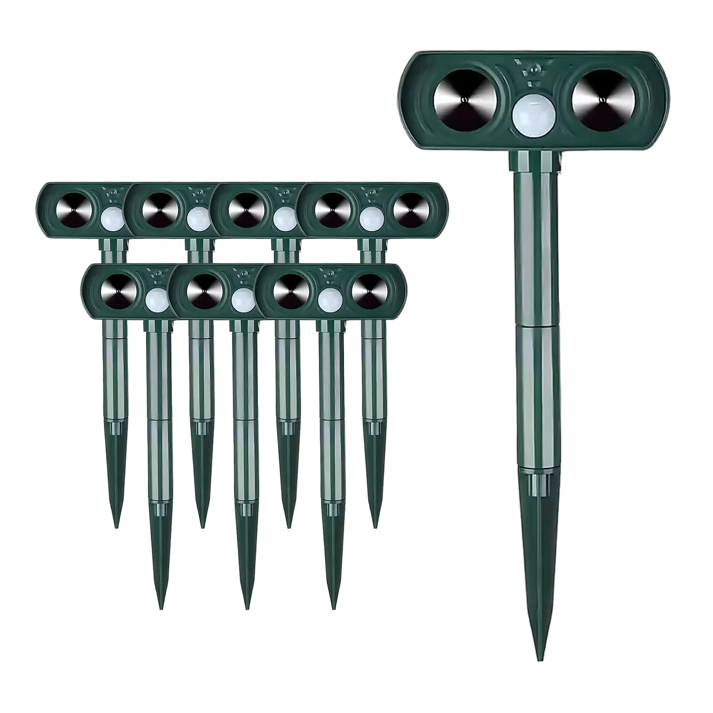 Solar Ultrasonic Coyote/Raccoon/Skunk/Snake & Rodent Repeller - Weatherproof