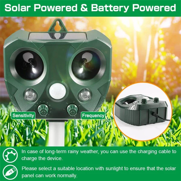 Solar Ultrasonic Mice Repellent Squirrel Repellent Foxes Repeller Rodent Repeller