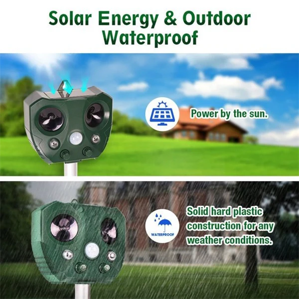 Solar Ultrasonic Mice Repellent Squirrel Repellent Foxes Repeller Rodent Repeller