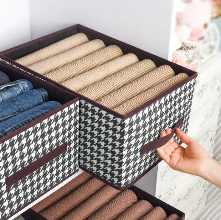 3PCS Multi - Functional Large Capacity Storage Foldable Clothes Pants Organizer Closet Clothing Organizer Box