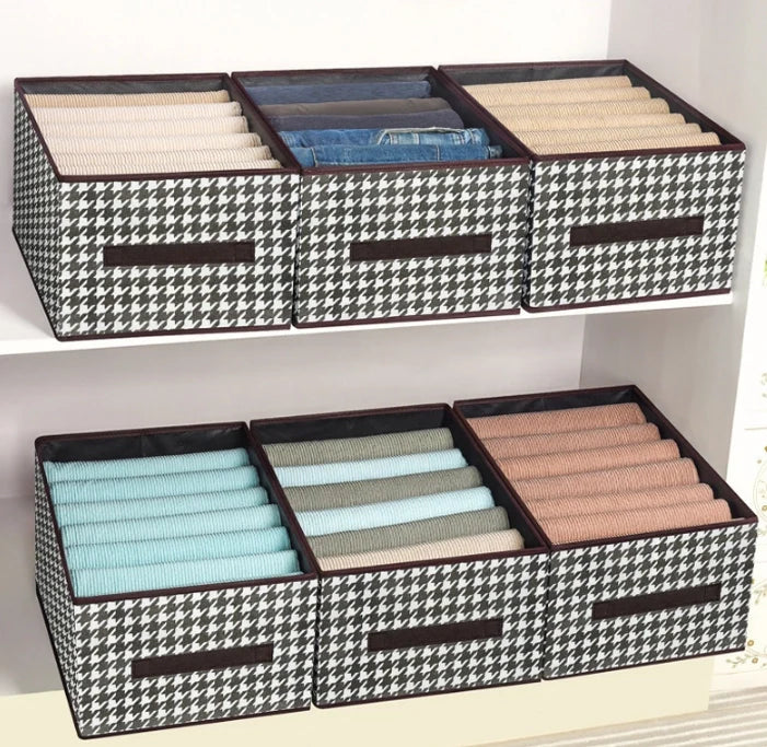3PCS Multi - Functional Large Capacity Storage Foldable Clothes Pants Organizer Closet Clothing Organizer Box