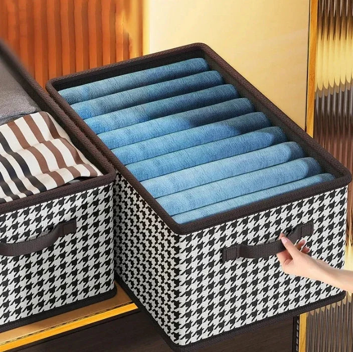 3PCS Multi - Functional Large Capacity Storage Foldable Clothes Pants Organizer Closet Clothing Organizer Box