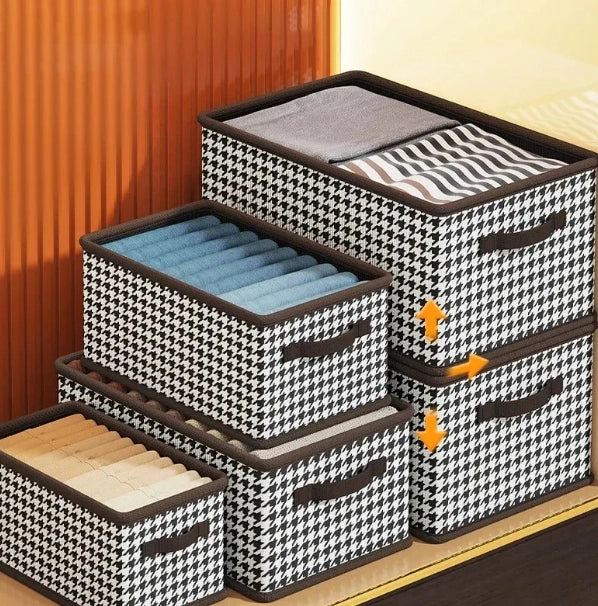 3PCS Multi - Functional Large Capacity Storage Foldable Clothes Pants Organizer Closet Clothing Organizer Box