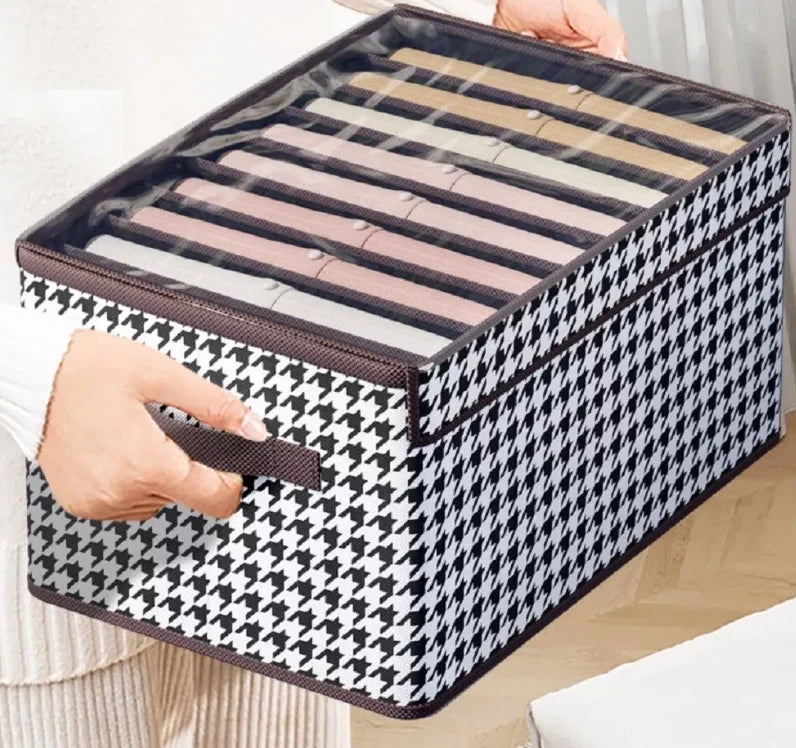 3PCS Multi - Functional Large Capacity Storage Foldable Clothes Pants Organizer Closet Clothing Organizer Box