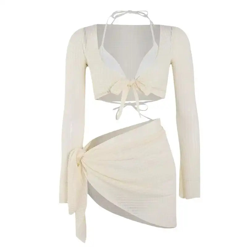 Summer Hot Girls Beach Bikini Tandem 4-Piece Cover Up