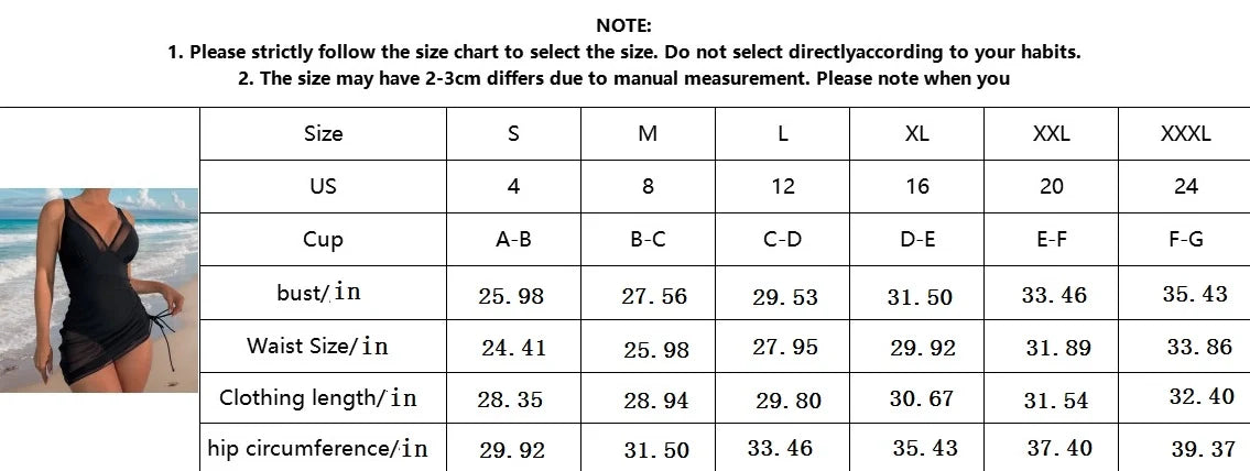 Women Beach One Piece Swim Dress Tummy Control Swimsuits Slimming Mesh Sheer Sarong Wraps Bathing Suit