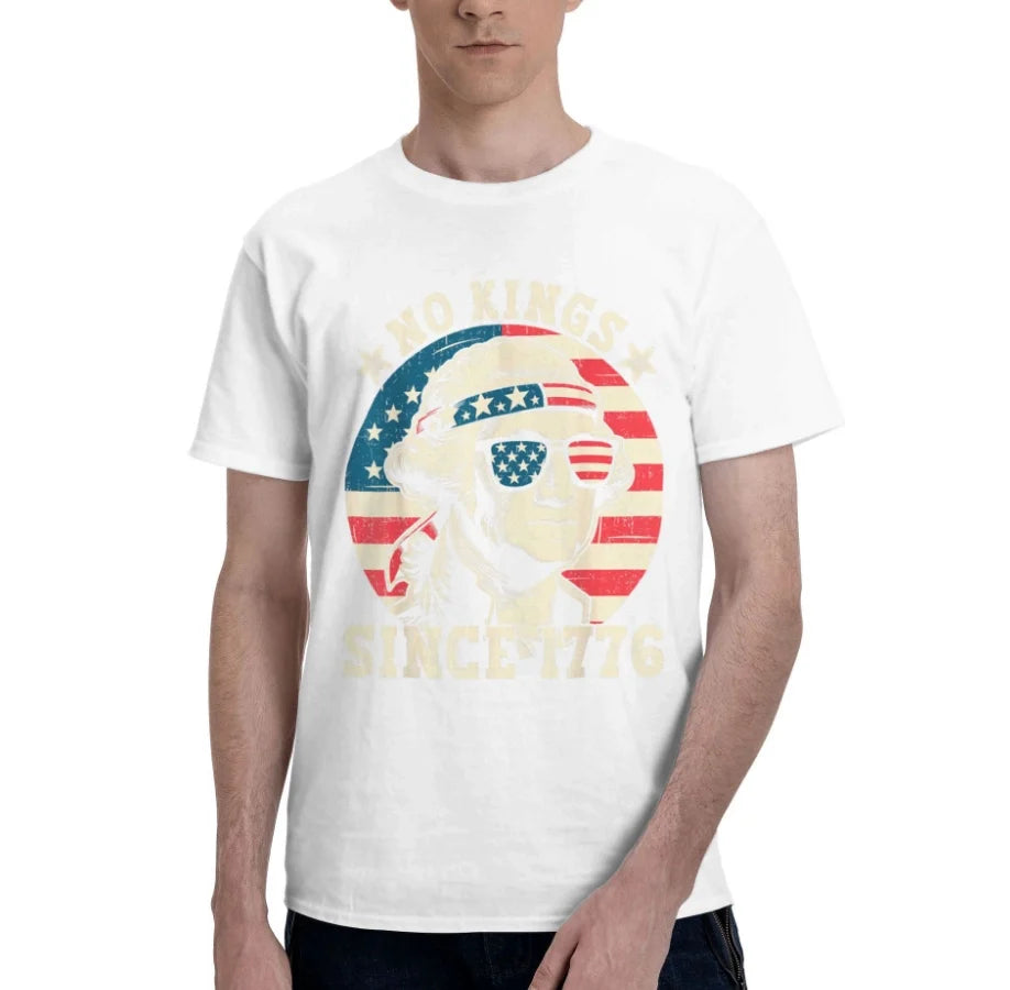 Summer Men's Short Sleeve T-Shirt No Kings IN America Since 1776 T-Shirt