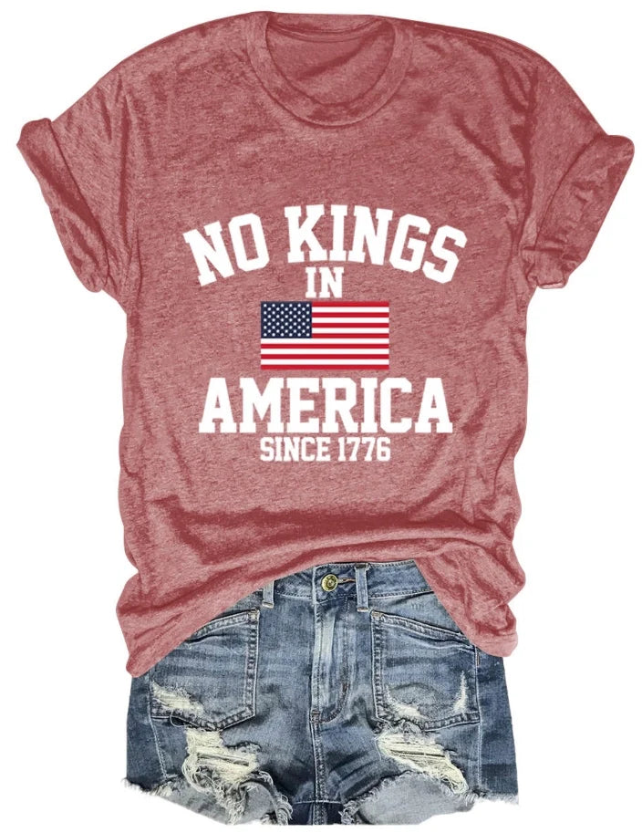 No Kings in America T-Shirt, Protest Shirt, ,Patriotic Freedom Tee