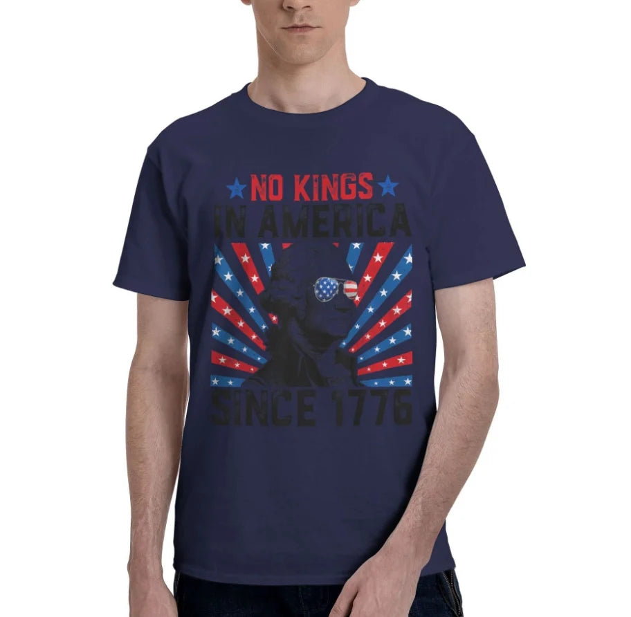 No Kings in America Since 1776 T-Shirt USA Flag T-Shirt for Men