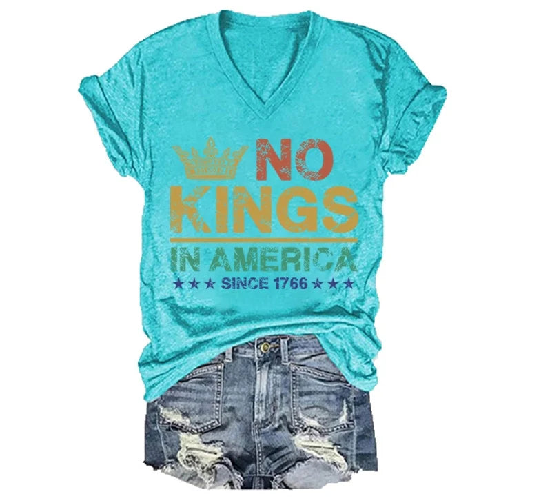 No Kings in America Shirt, No Kings in America Since 1776 T-Shirt for Women