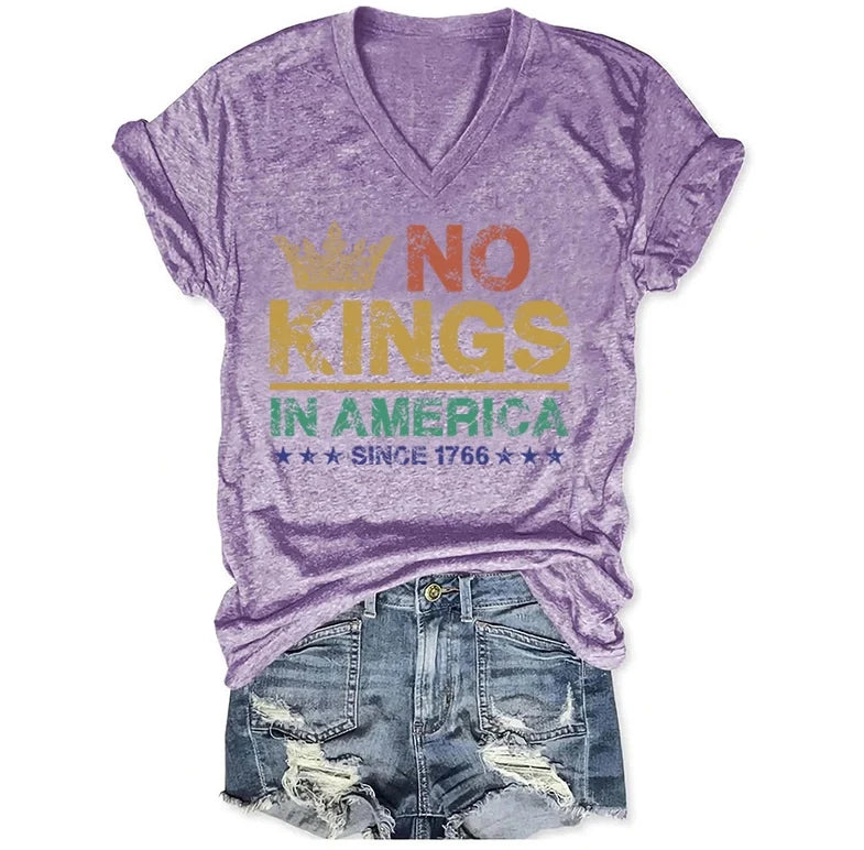 No Kings in America Shirt, No Kings in America Since 1776 T-Shirt for Women