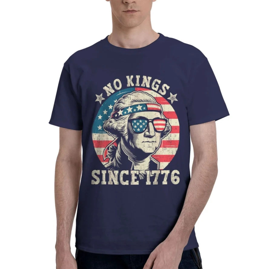 Summer Men's Short Sleeve T-Shirt No Kings IN America Since 1776 T-Shirt