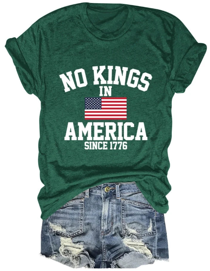No Kings in America T-Shirt, Protest Shirt, ,Patriotic Freedom Tee