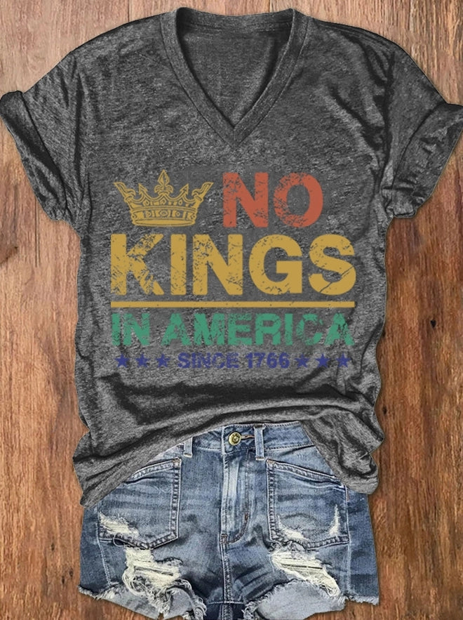No Kings in America Shirt, No Kings in America Since 1776 T-Shirt for Women