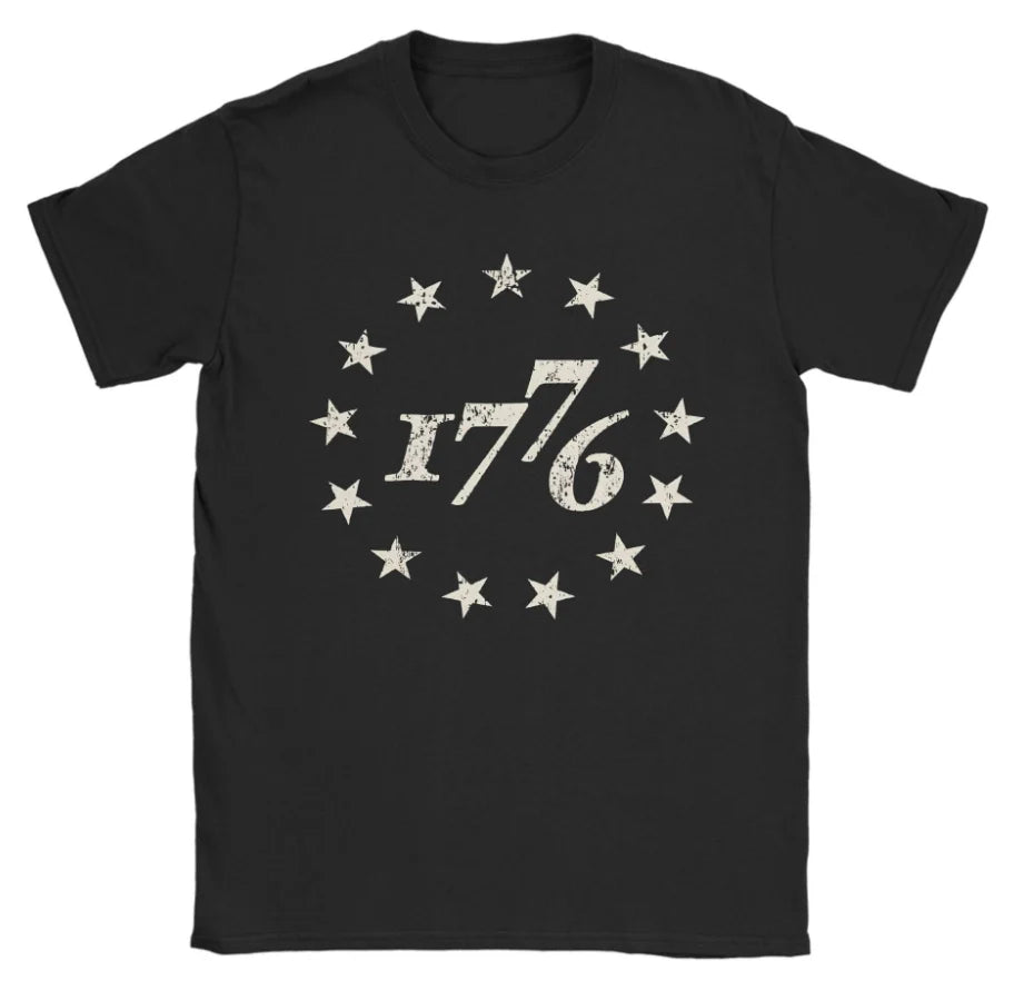 Men's American Flag Short Sleeve No Kings in America Since 1776 T-Shirt