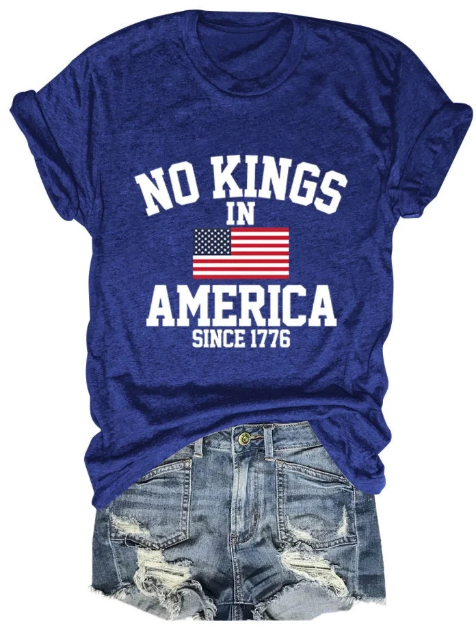 No Kings in America T-Shirt, Protest Shirt, ,Patriotic Freedom Tee