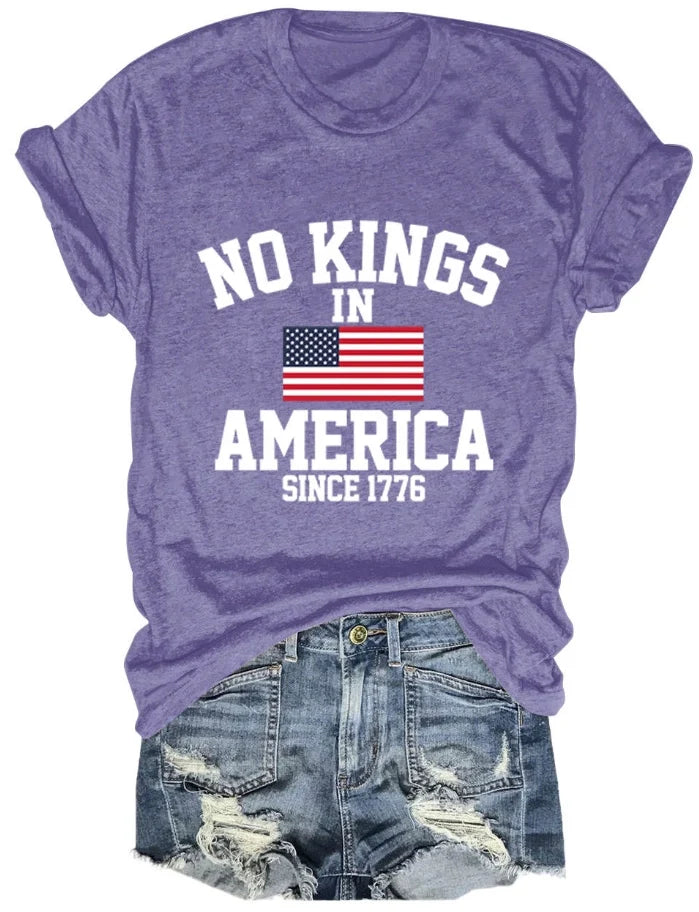 No Kings in America T-Shirt, Protest Shirt, ,Patriotic Freedom Tee