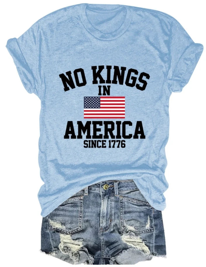 No Kings in America T-Shirt, Protest Shirt, ,Patriotic Freedom Tee
