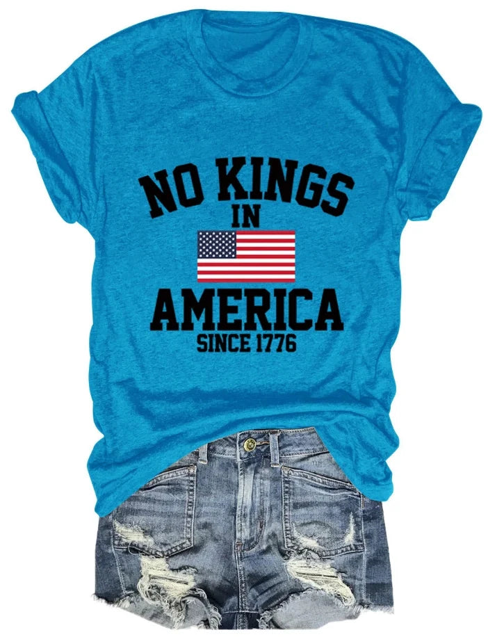 No Kings in America T-Shirt, Protest Shirt, ,Patriotic Freedom Tee