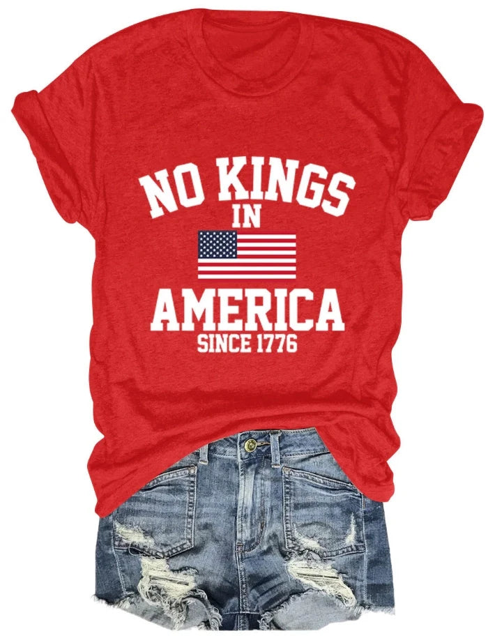 No Kings in America T-Shirt, Protest Shirt, ,Patriotic Freedom Tee