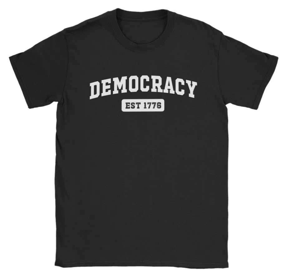 Men's American Flag Short Sleeve No Kings in America Since 1776 T-Shirt