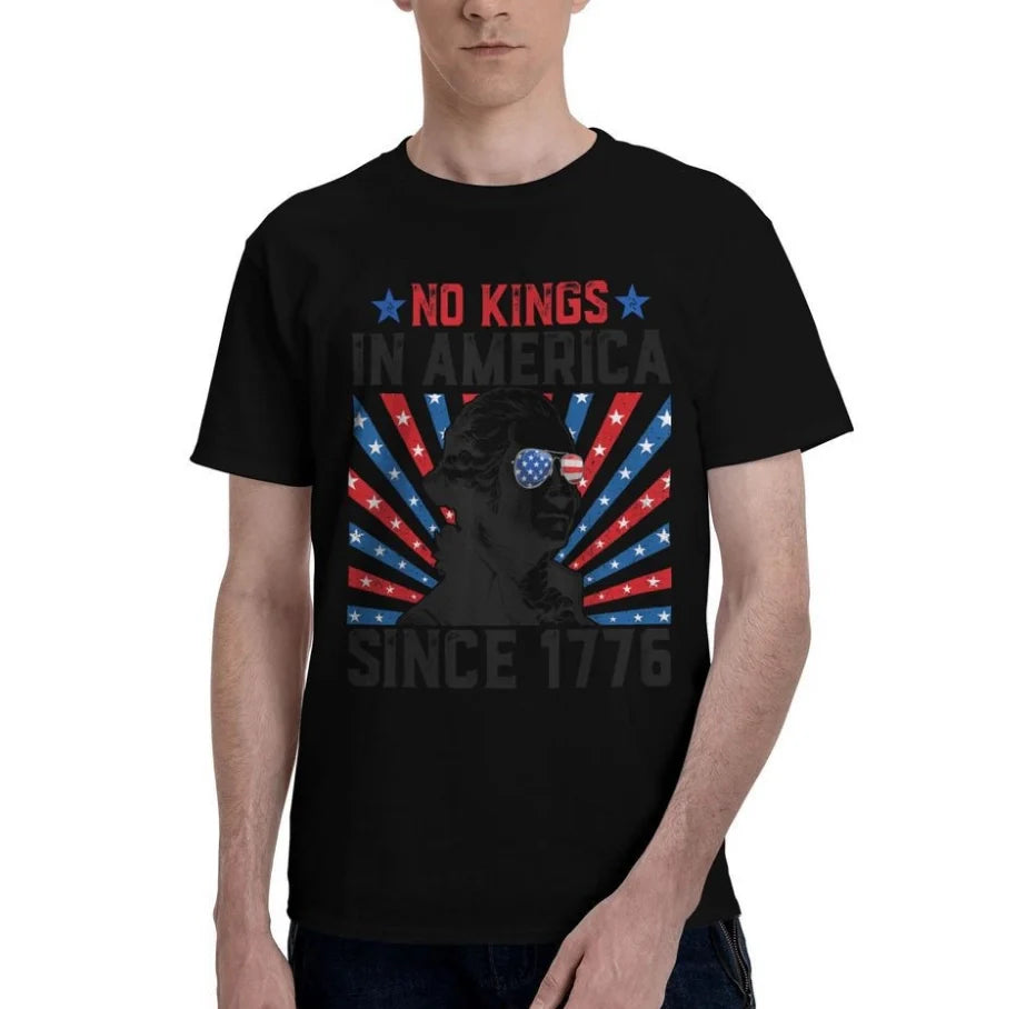 No Kings in America Since 1776 T-Shirt USA Flag T-Shirt for Men