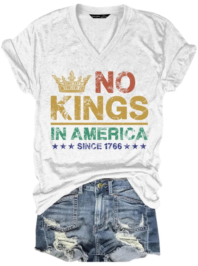 No Kings in America Shirt, No Kings in America Since 1776 T-Shirt for Women