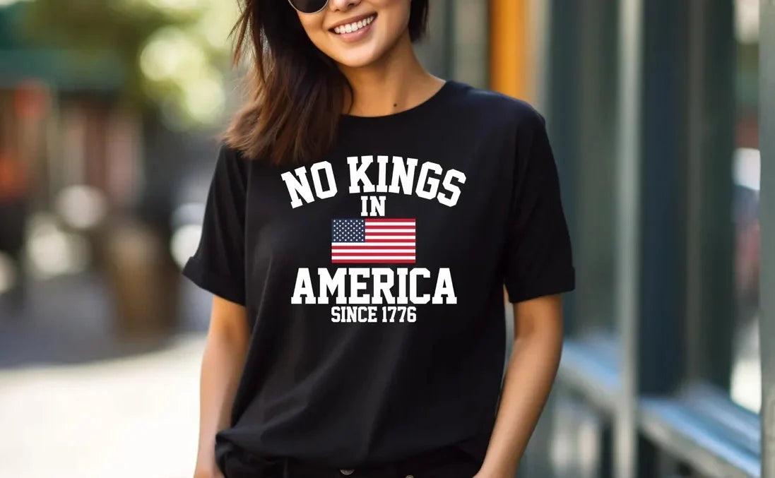 No Kings in America T-Shirt, Protest Shirt, ,Patriotic Freedom Tee