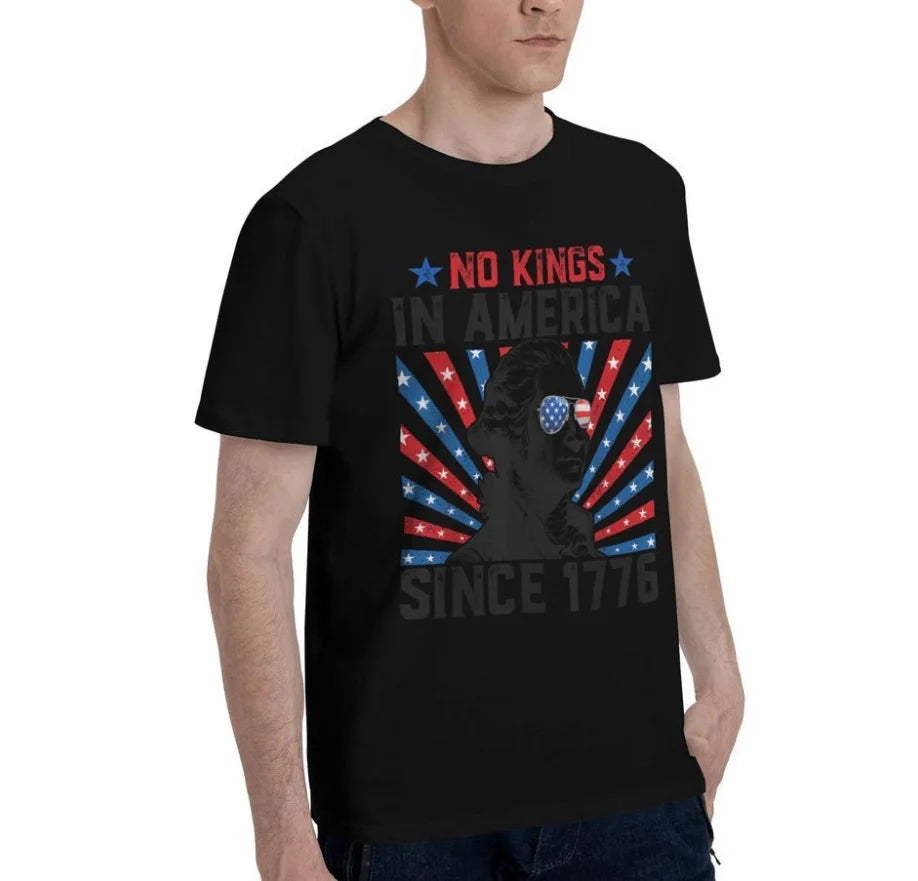 No Kings in America Since 1776 T-Shirt USA Flag T-Shirt for Men