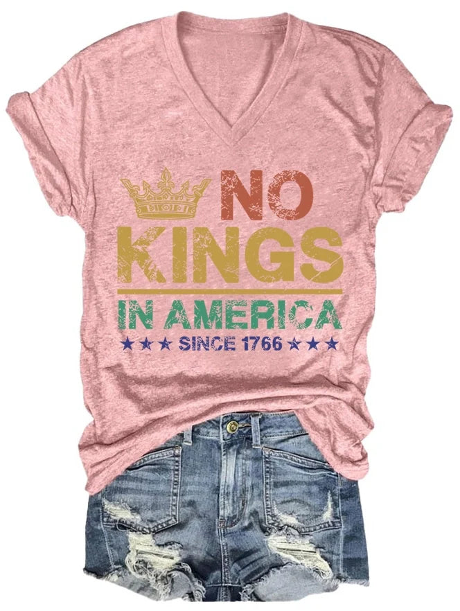 No Kings in America Shirt, No Kings in America Since 1776 T-Shirt for Women