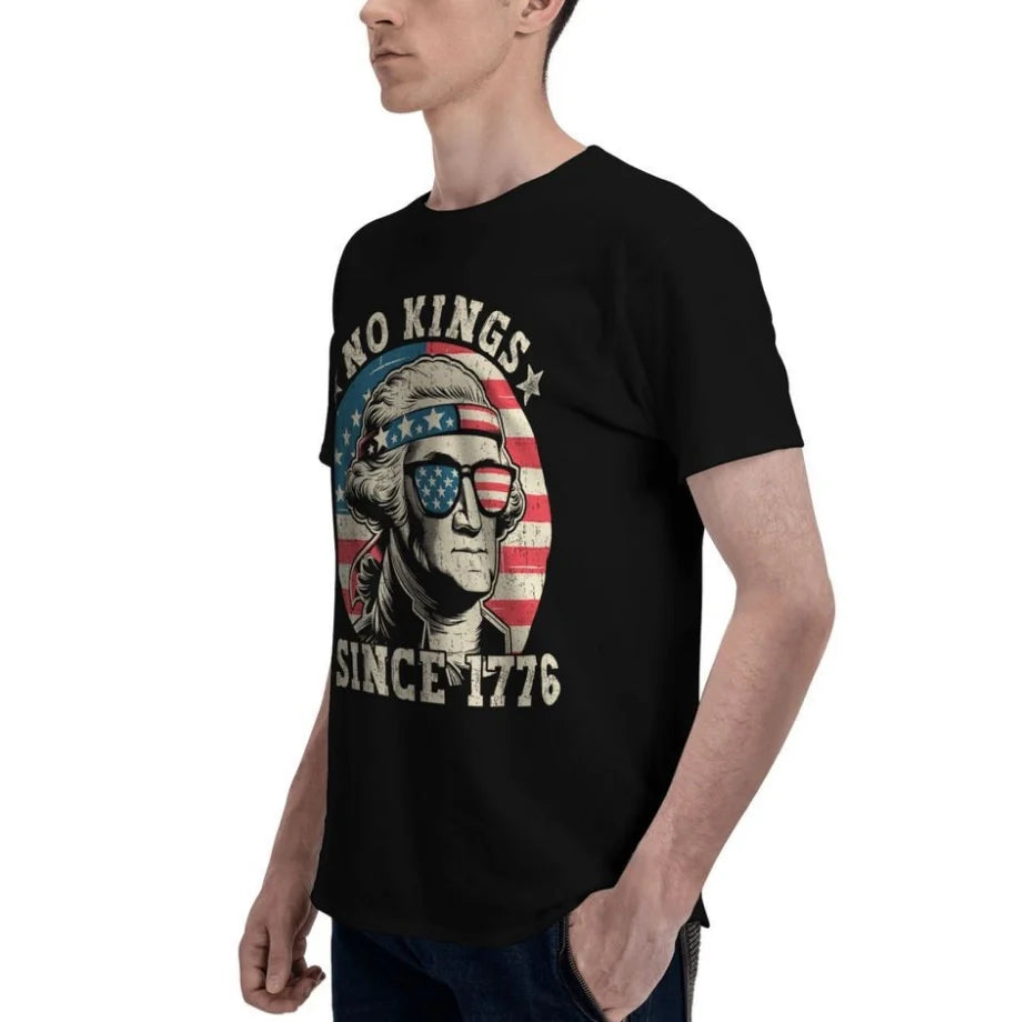 Summer Men's Short Sleeve T-Shirt No Kings IN America Since 1776 T-Shirt