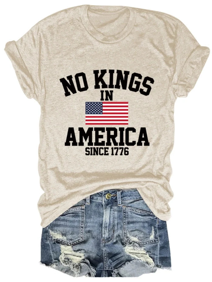 No Kings in America T-Shirt, Protest Shirt, ,Patriotic Freedom Tee