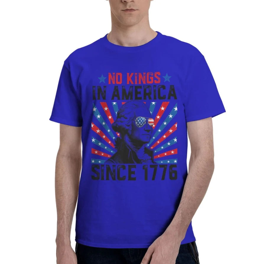 No Kings in America Since 1776 T-Shirt USA Flag T-Shirt for Men