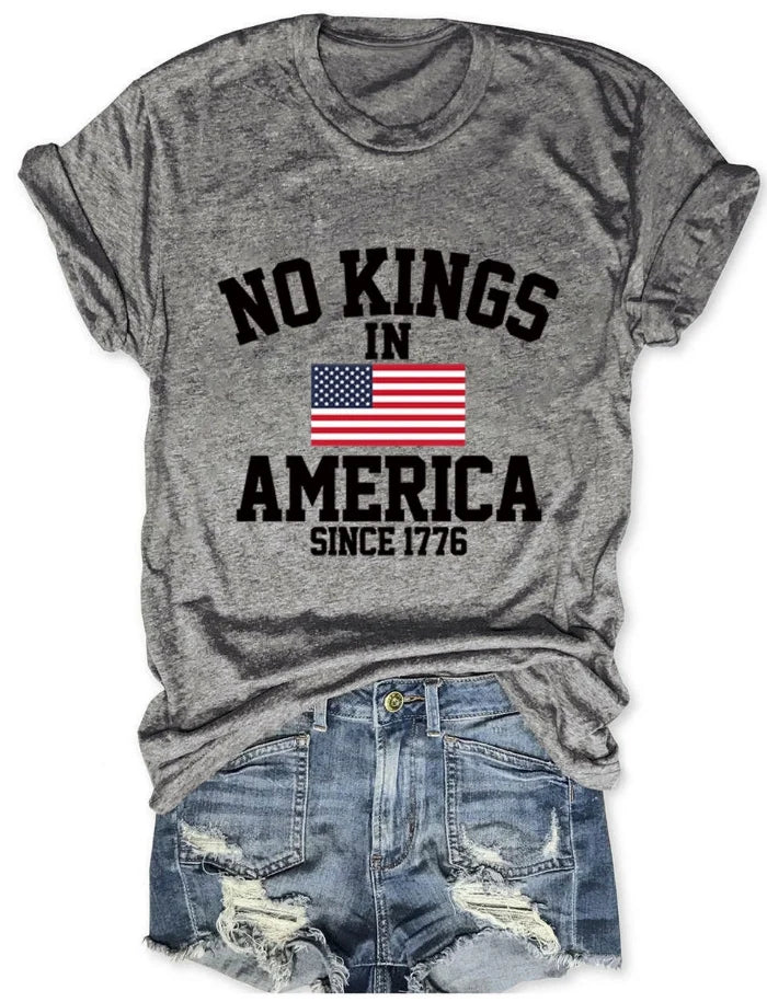 No Kings in America T-Shirt, Protest Shirt, ,Patriotic Freedom Tee