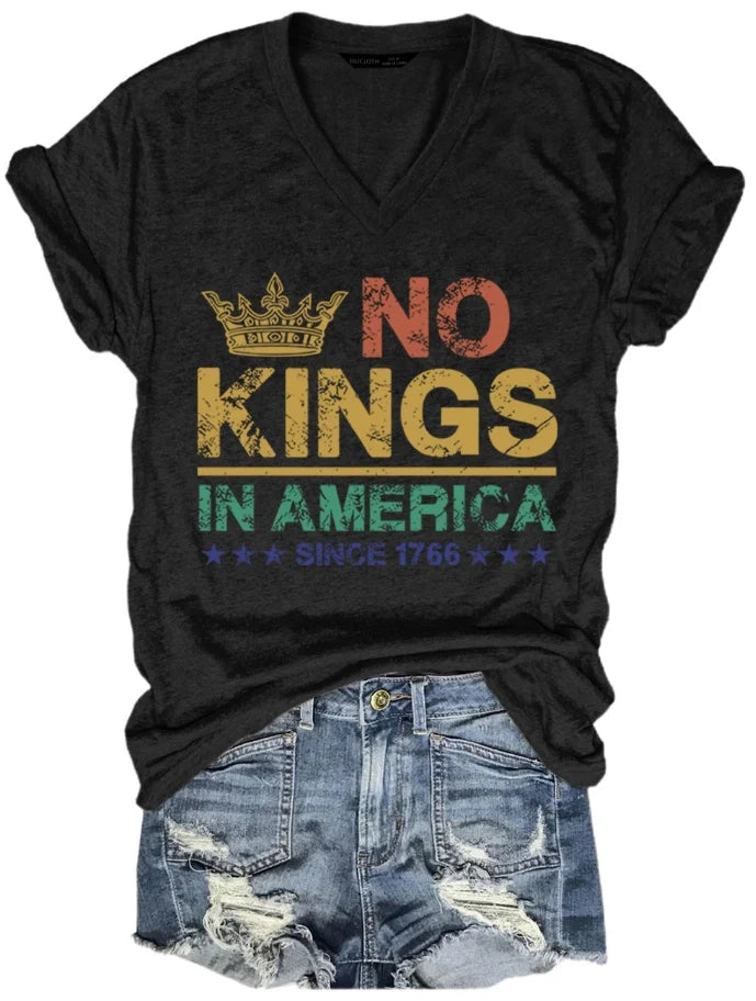 No Kings in America Shirt, No Kings in America Since 1776 T-Shirt for Women