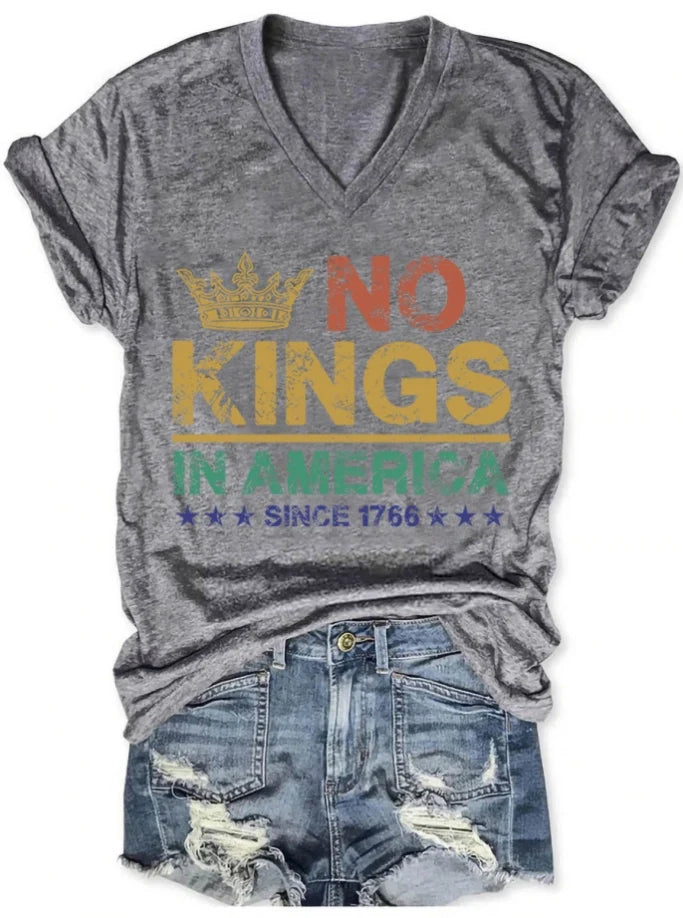 No Kings in America Shirt, No Kings in America Since 1776 T-Shirt for Women