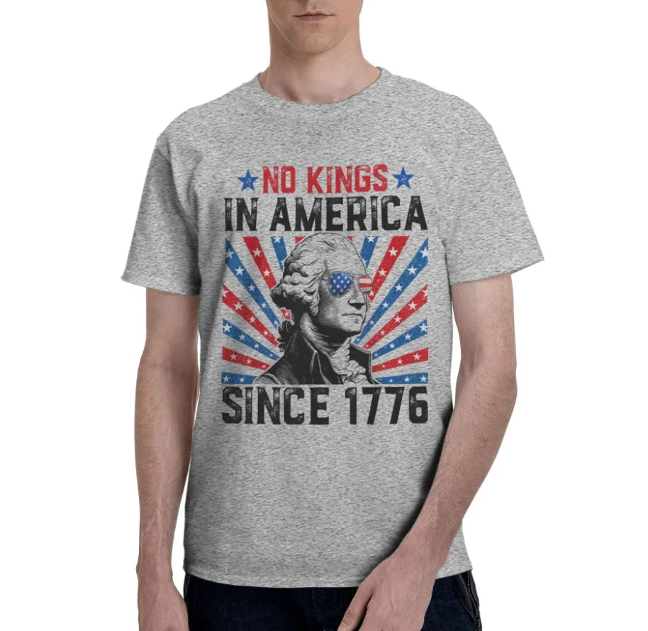 No Kings in America Since 1776 T-Shirt USA Flag T-Shirt for Men