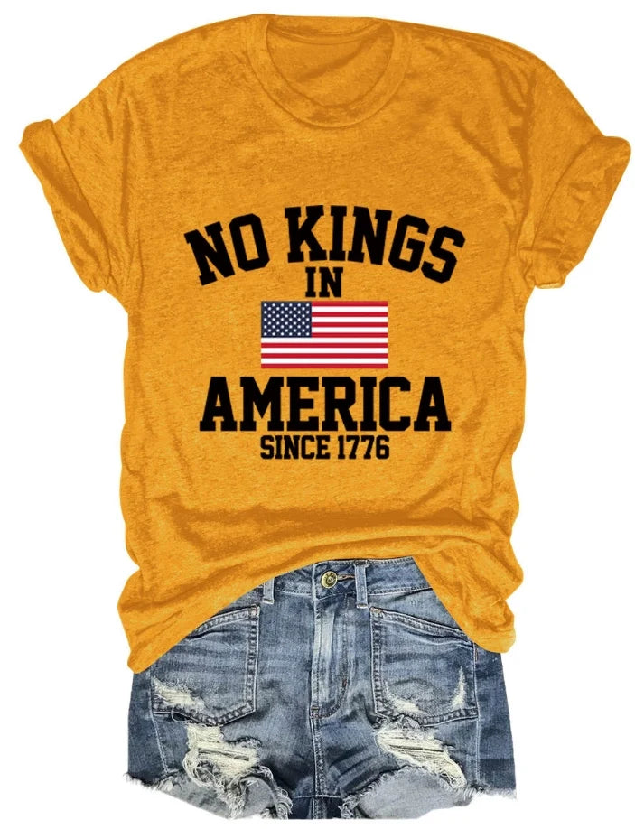 No Kings in America T-Shirt, Protest Shirt, ,Patriotic Freedom Tee