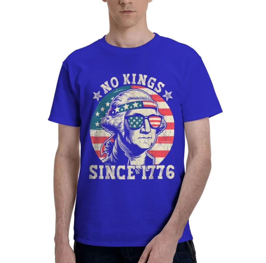 Summer Men's Short Sleeve T-Shirt No Kings IN America Since 1776 T-Shirt