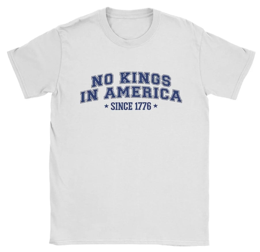 Men's American Flag Short Sleeve No Kings in America Since 1776 T-Shirt
