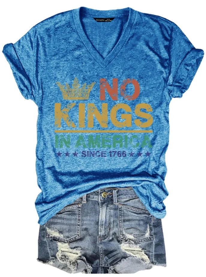 No Kings in America Shirt, No Kings in America Since 1776 T-Shirt for Women