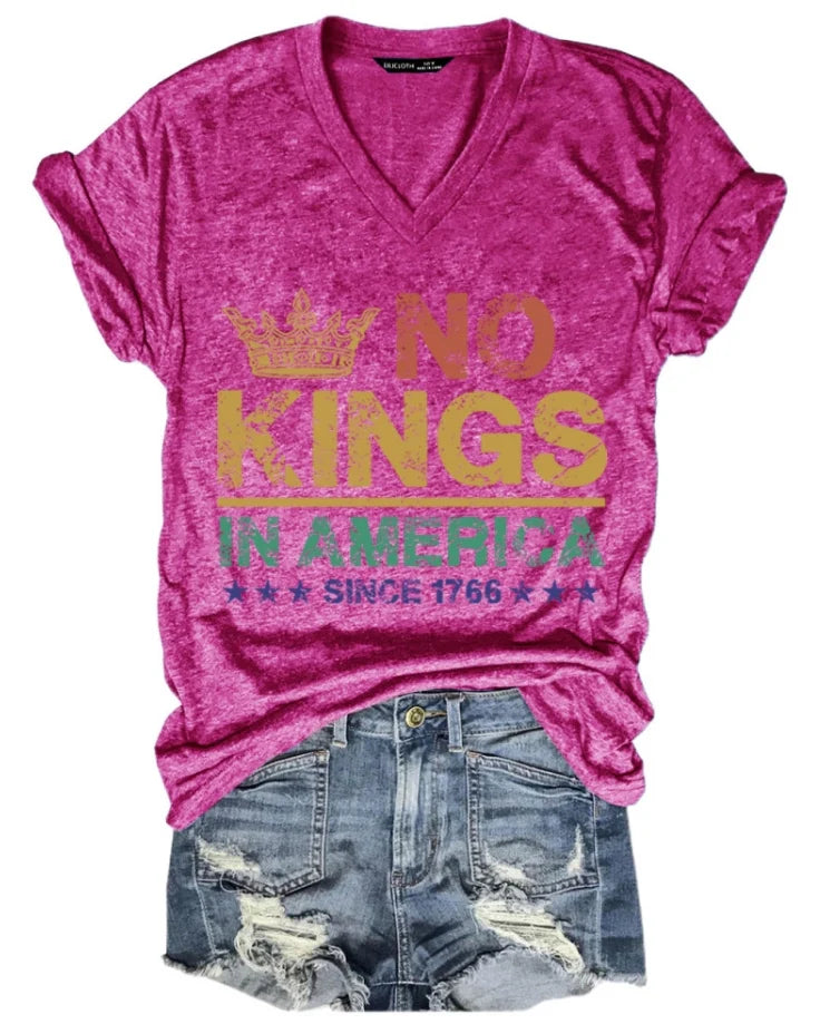 No Kings in America Shirt, No Kings in America Since 1776 T-Shirt for Women