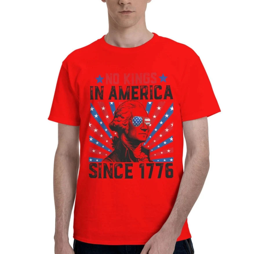 No Kings in America Since 1776 T-Shirt USA Flag T-Shirt for Men