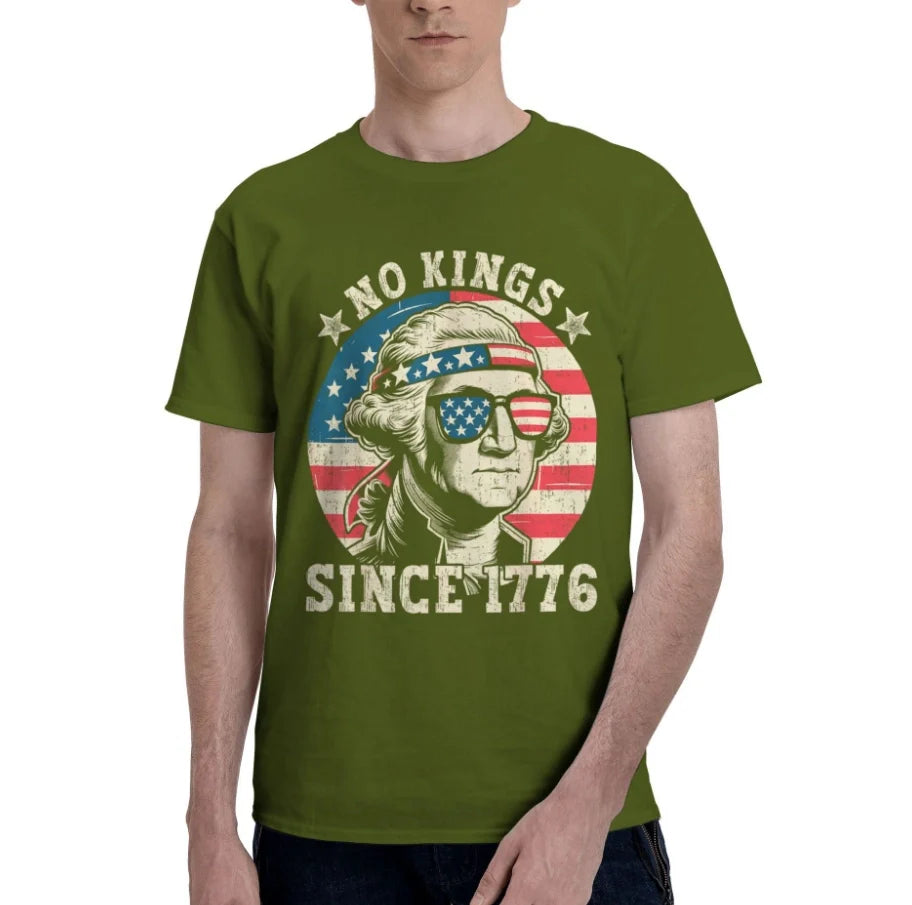 Summer Men's Short Sleeve T-Shirt No Kings IN America Since 1776 T-Shirt